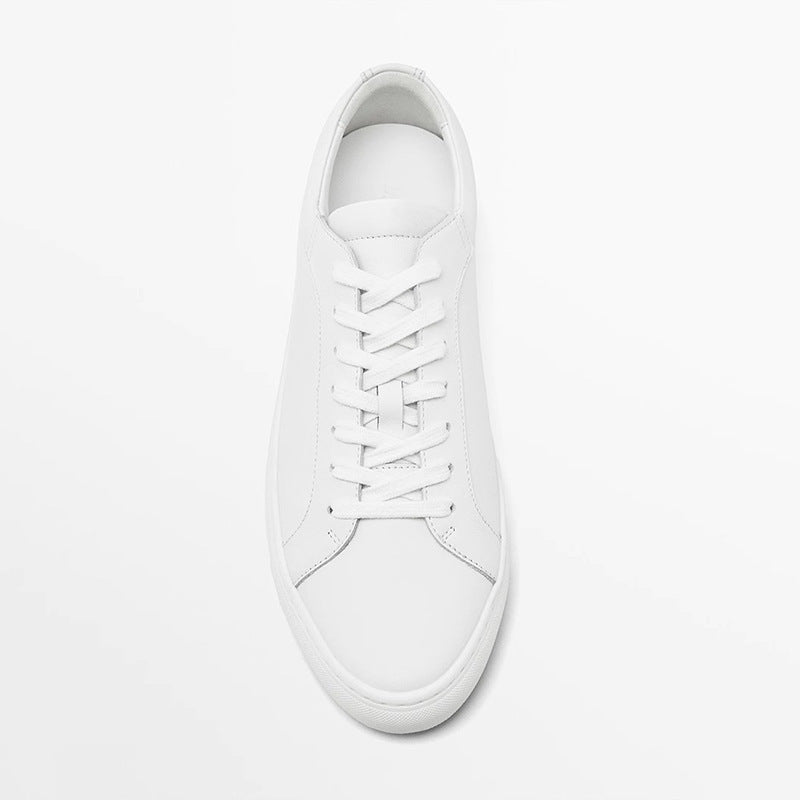 Simple Lace Sports Leather Flat Bottom Casual Sneakers Oryntix